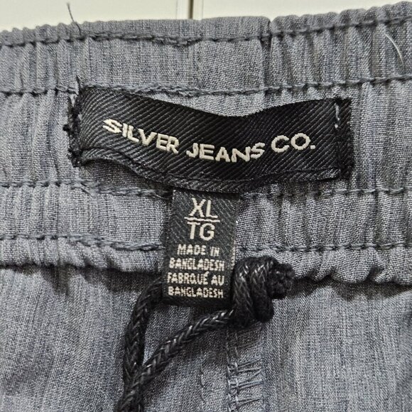 Silver Jeans Ashton Joggers Mens XL Gray Drawstrings Pockets Logo Stretch Active - Picture 3 of 14